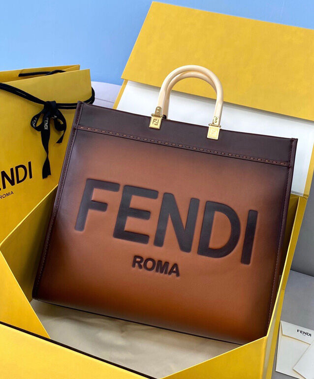 Fendi Sunshine Large Shopper Bag 8BH386 Brown